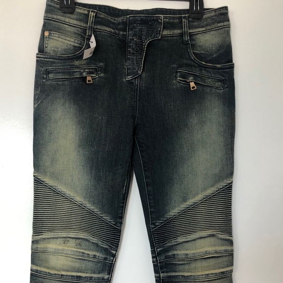 Balmain Moto-style distressed skinny jeans - Picture 3 of 6